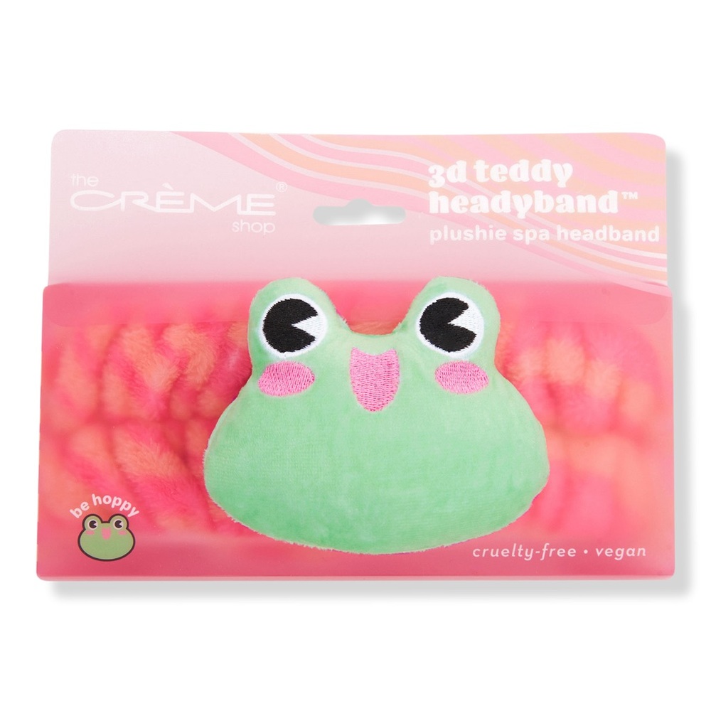 The crème shop 3D Teddy headyband plushie spa headband new in box ! 🐸
